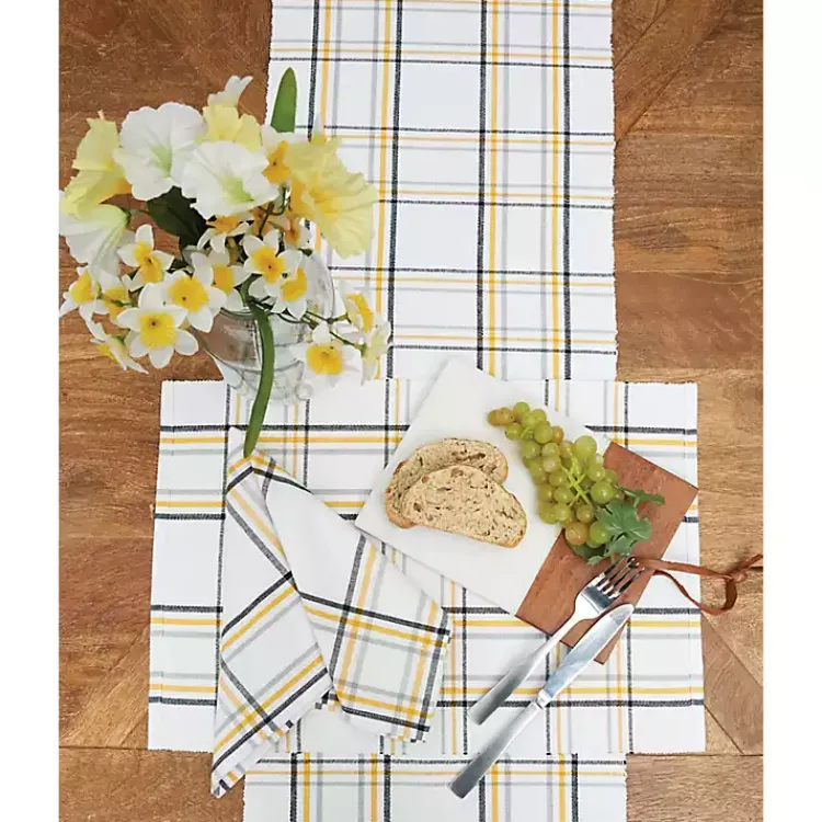 Table Linens-Kirklands Home Honey Bee Plaid Table Runner
