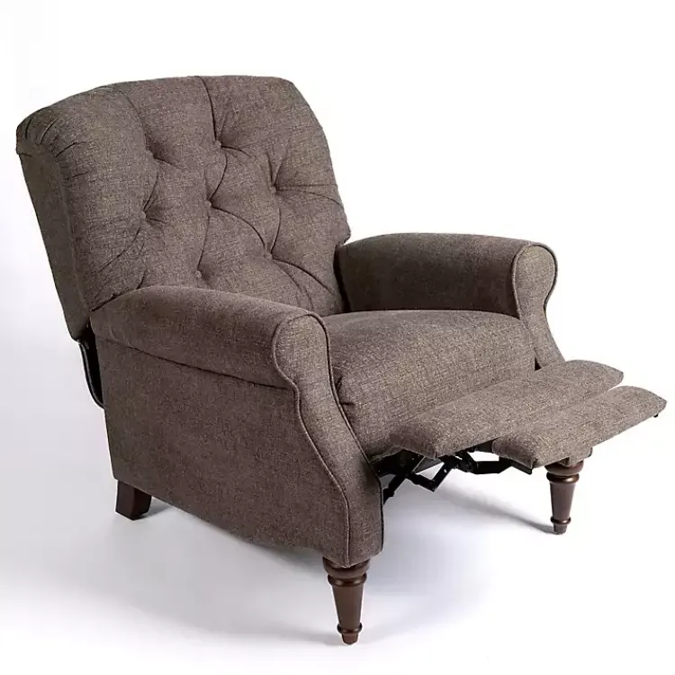 Accent Chairs-Kirklands Home Gabor Ash Tufted Upholstered Recliner Gray