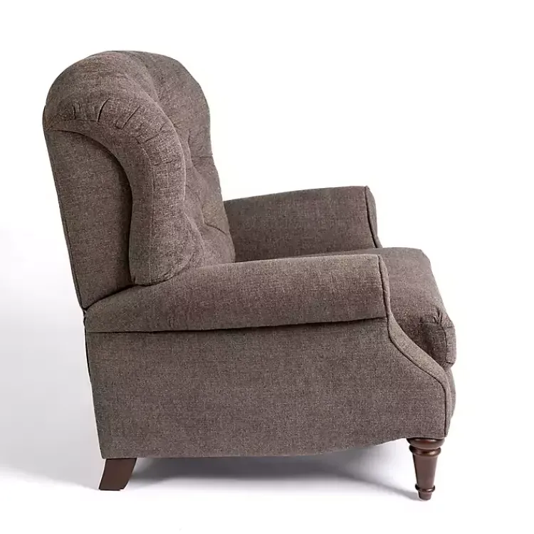 Accent Chairs-Kirklands Home Gabor Ash Tufted Upholstered Recliner Gray