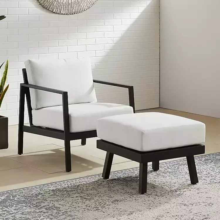 Outdoor Seating-Kirklands Home White Sunbrella Cushions Holland Outdoor Chair