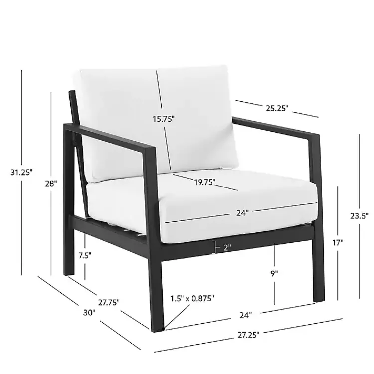 Outdoor Seating-Kirklands Home White Sunbrella Cushions Holland Outdoor Chair