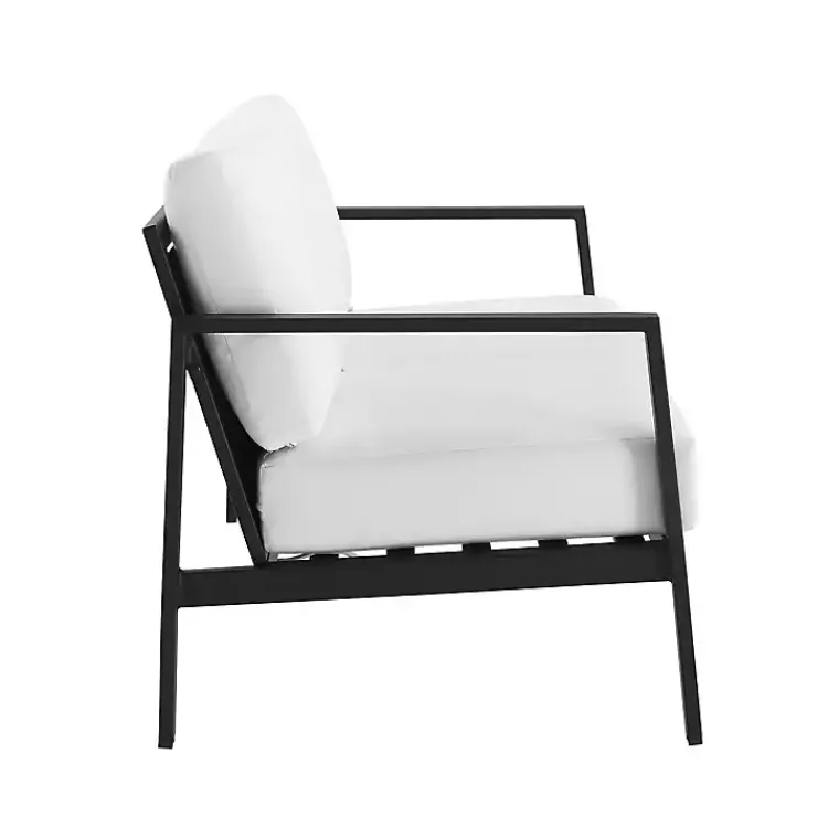 Outdoor Seating-Kirklands Home White Sunbrella Cushions Holland Outdoor Loveseat