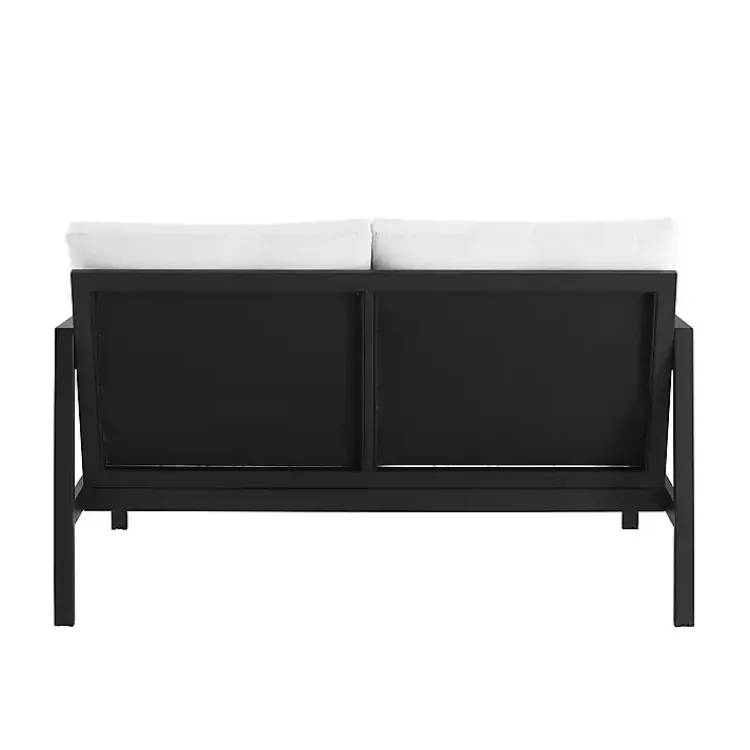 Outdoor Seating-Kirklands Home White Sunbrella Cushions Holland Outdoor Loveseat