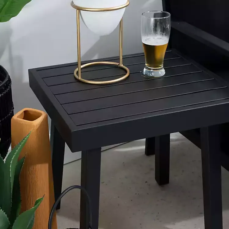 Outdoor Tables-Kirklands Home Holland Outdoor Side Table Black
