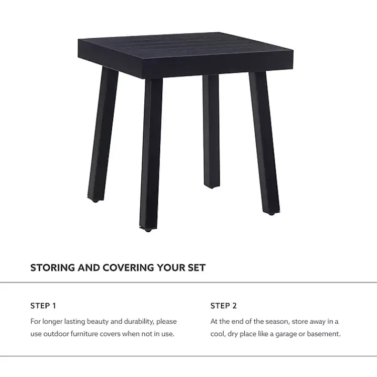 Outdoor Tables-Kirklands Home Holland Outdoor Side Table Black