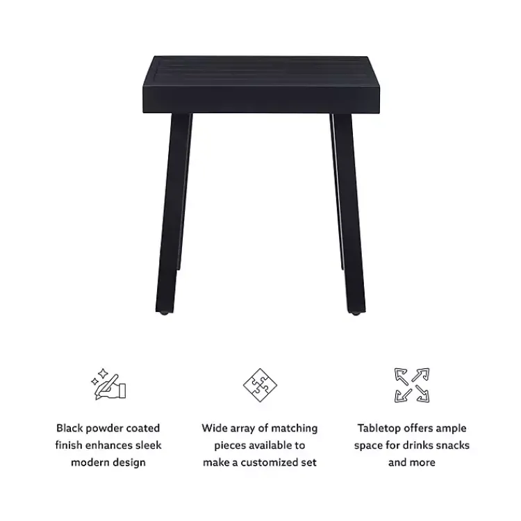 Outdoor Tables-Kirklands Home Holland Outdoor Side Table Black