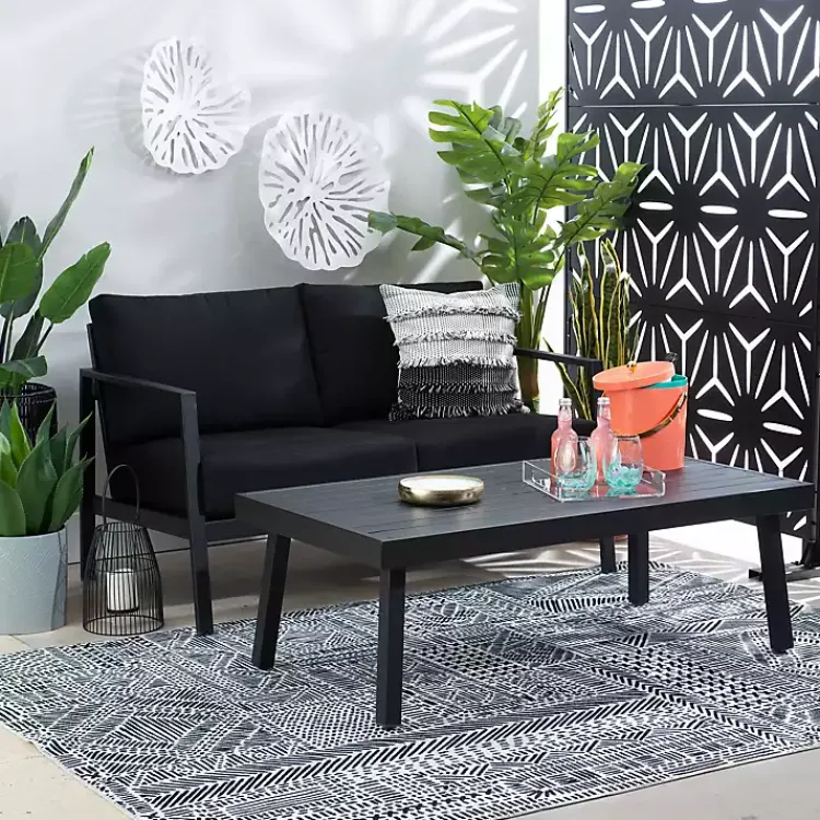 Outdoor Tables-Kirklands Home Holland Outdoor Coffee Table Black