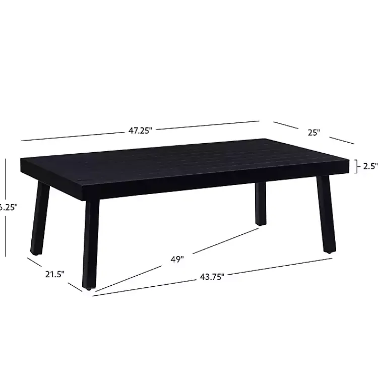 Outdoor Tables-Kirklands Home Holland Outdoor Coffee Table Black