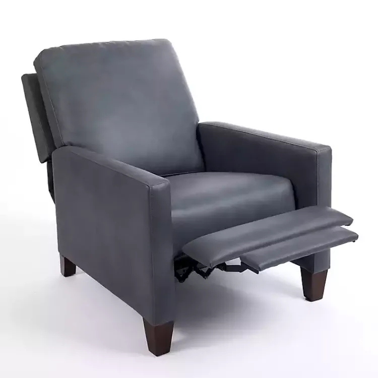 Accent Chairs-Kirklands Home Teramo Steel Recliner Blue