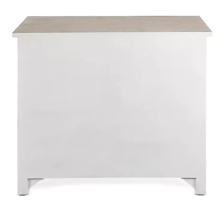 Cabinets & Sideboards-Kirklands Home Cream Washed Wood Carved Door Cabinet Tan