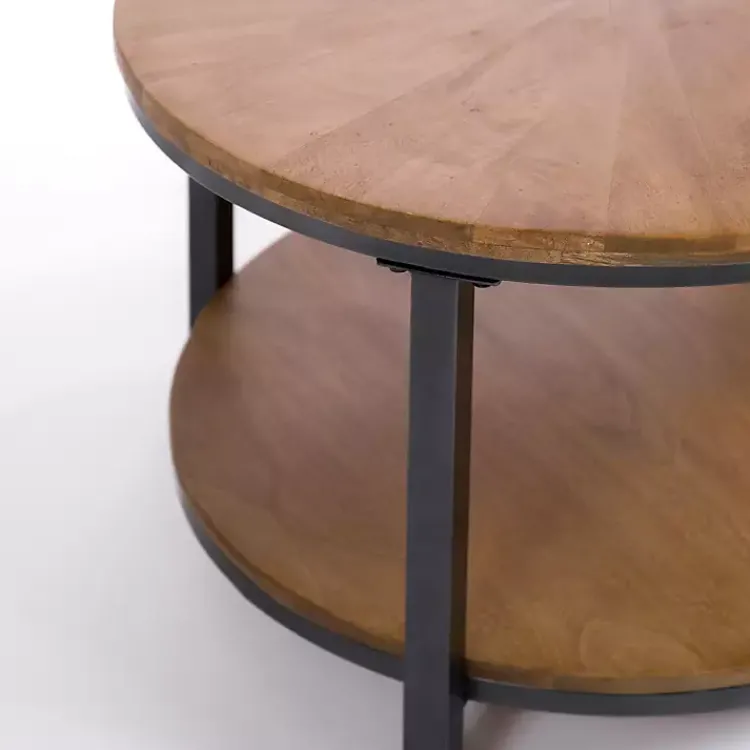 Coffee Tables-Kirklands Home Hayden Wood and Gunmetal Coffee Table