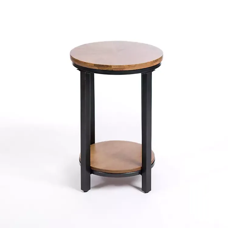 Accent & End Tables-Kirklands Home Hayden Wood and Gunmetal Accent Table