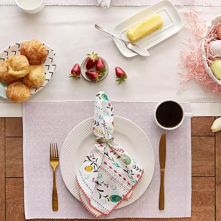 Table Linens-Kirklands Home Pastel Lavender Fog Dobby Placemats, Set of 6 Purple