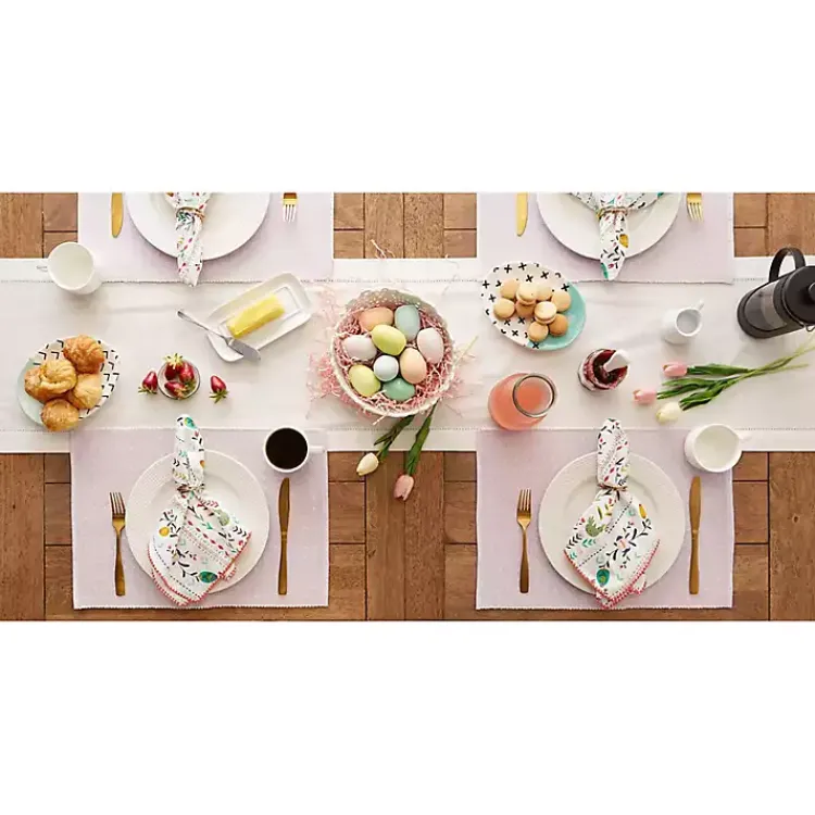 Table Linens-Kirklands Home Pastel Lavender Fog Dobby Placemats, Set of 6 Purple