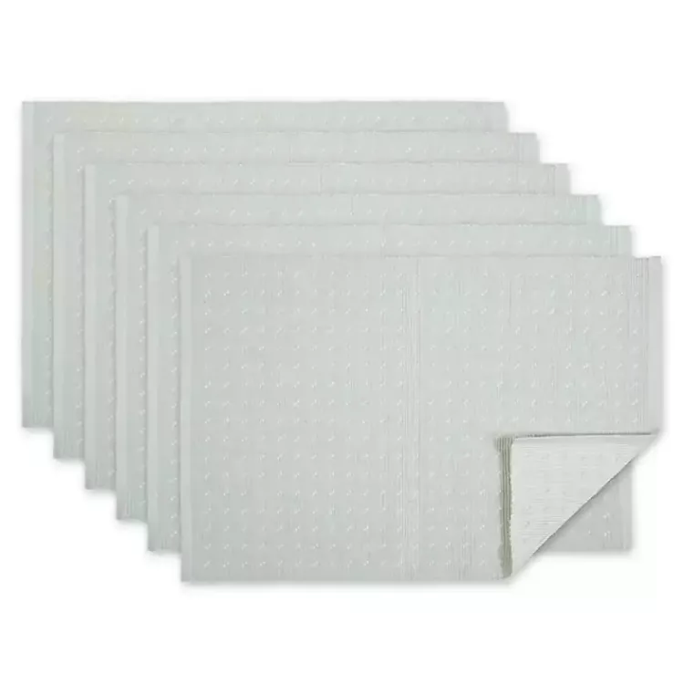 Table Linens-Kirklands Home Pastel Misty Dobby Placemats, Set of 6 Blue