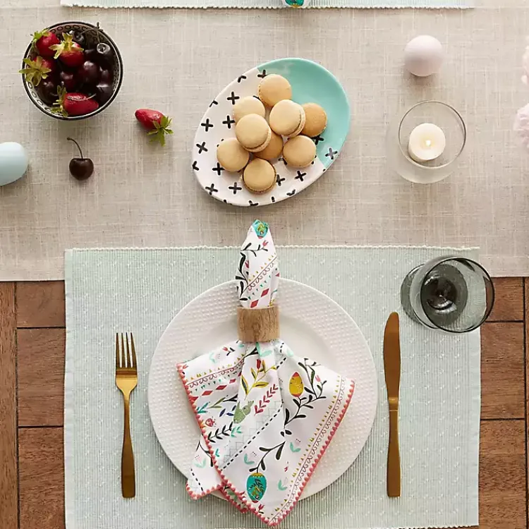 Table Linens-Kirklands Home Pastel Misty Dobby Placemats, Set of 6 Blue