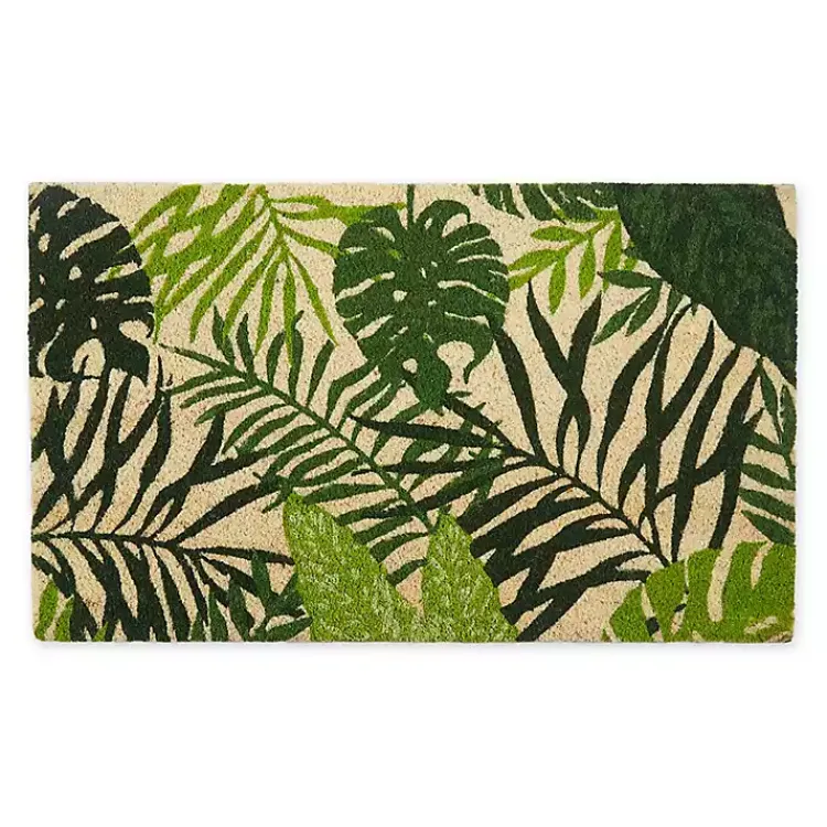 Doormats-Kirklands Home Tropical Fronds Doormat Green