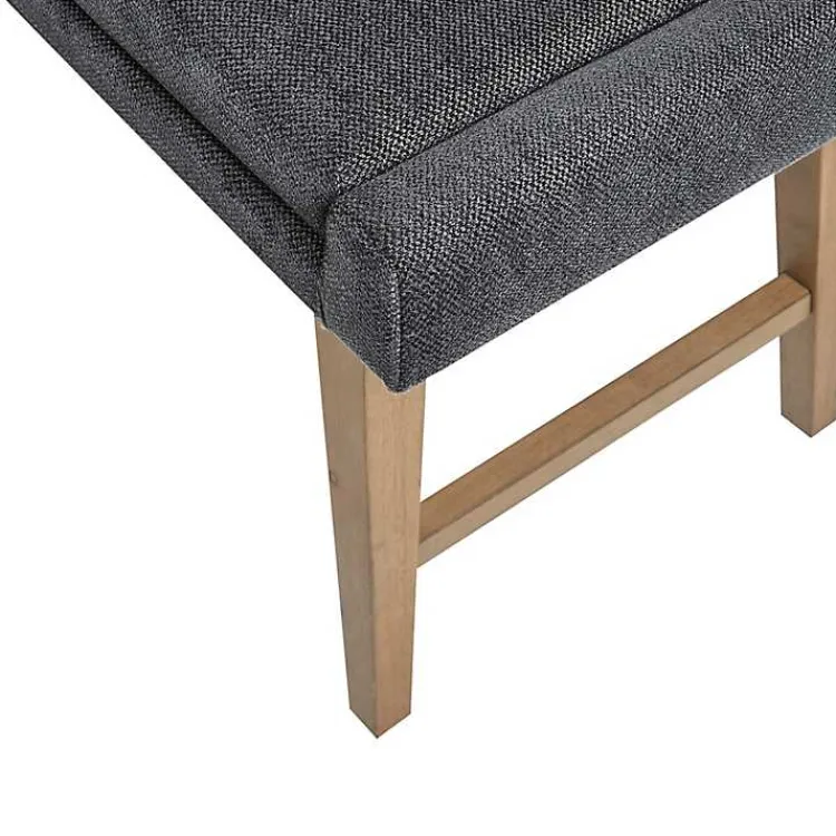 Benches & Ottomans-Kirklands Home Upholstered and Wood Legs Bench Gray