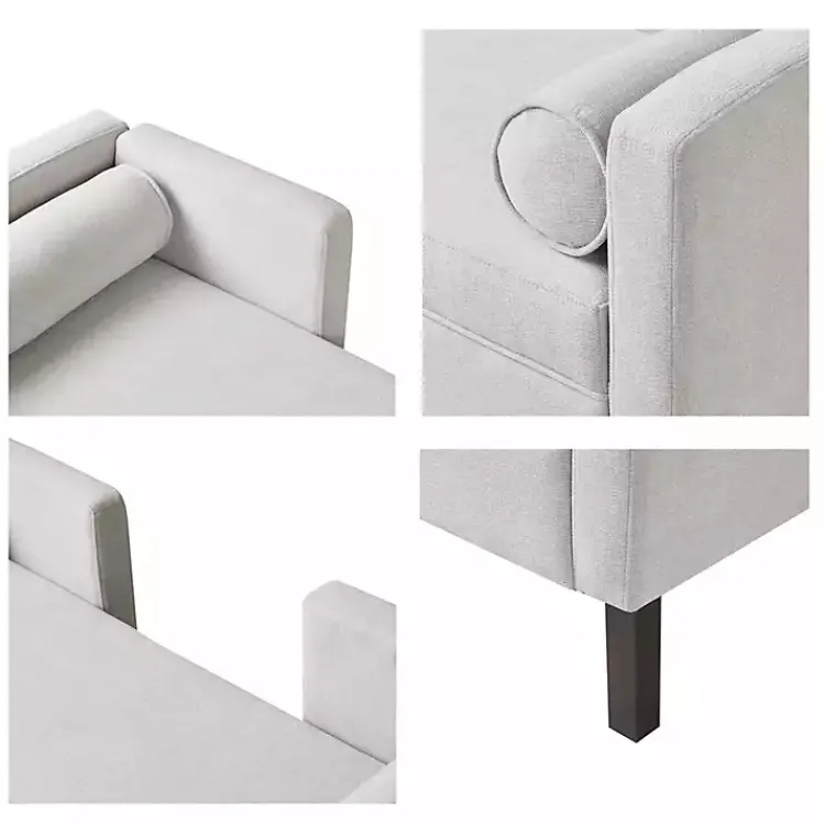 Benches & Ottomans-Kirklands Home Upholstered Modern Split Back Bench Gray