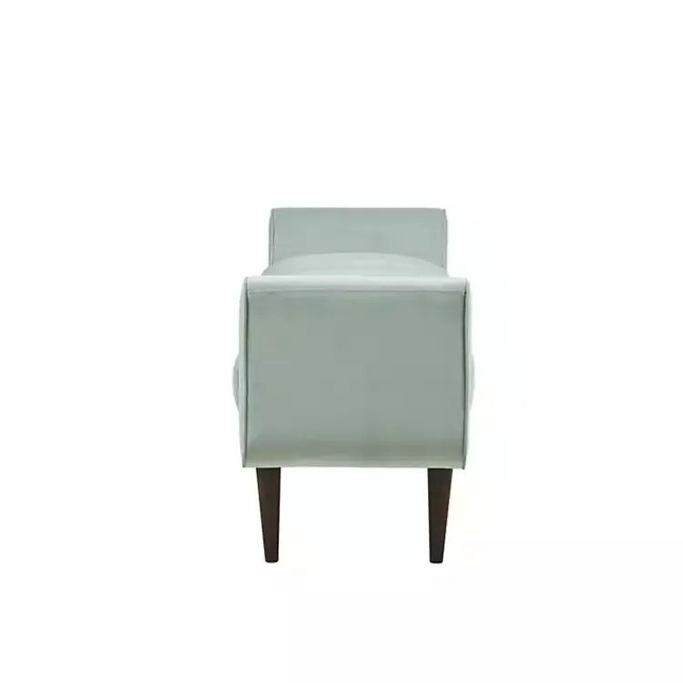 Benches & Ottomans-Kirklands Home Seafoam Velvet Bench Green