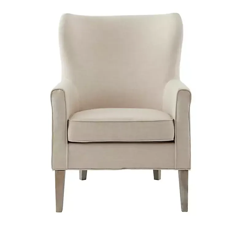Accent Chairs-Kirklands Home Curved Wingback Accent Chair Ivory