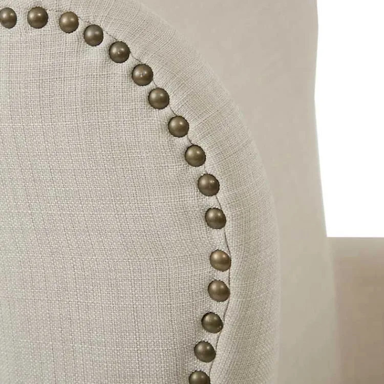 Accent Chairs-Kirklands Home Curved Wingback Accent Chair Ivory