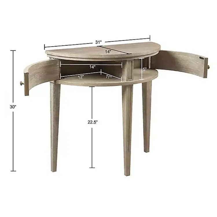 Console Tables-Kirklands Home Martha Stewart Half Moon Console Table Tan