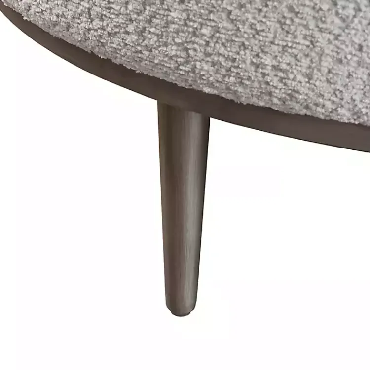 Benches & Ottomans-Kirklands Home Round Upholstered Ottoman Gray