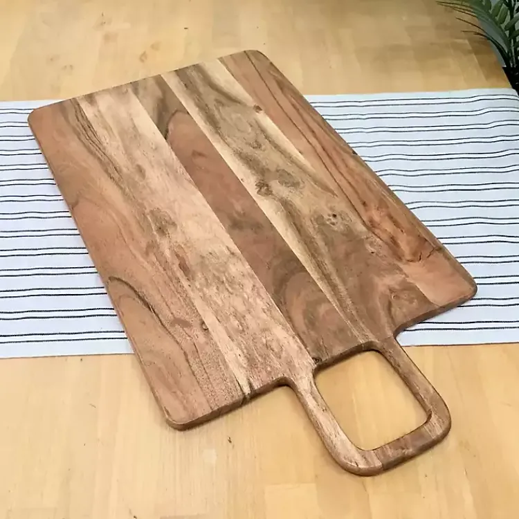 Serving & Entertaining-Kirklands Home Rectangle Acacia Wood Paddle Handle Board Brown