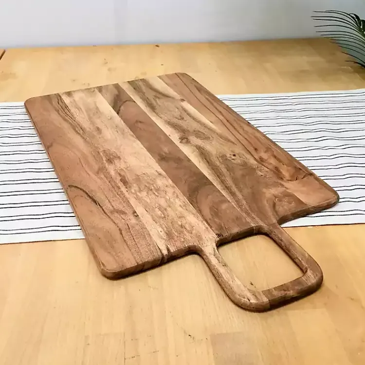 Serving & Entertaining-Kirklands Home Rectangle Acacia Wood Paddle Handle Board Brown