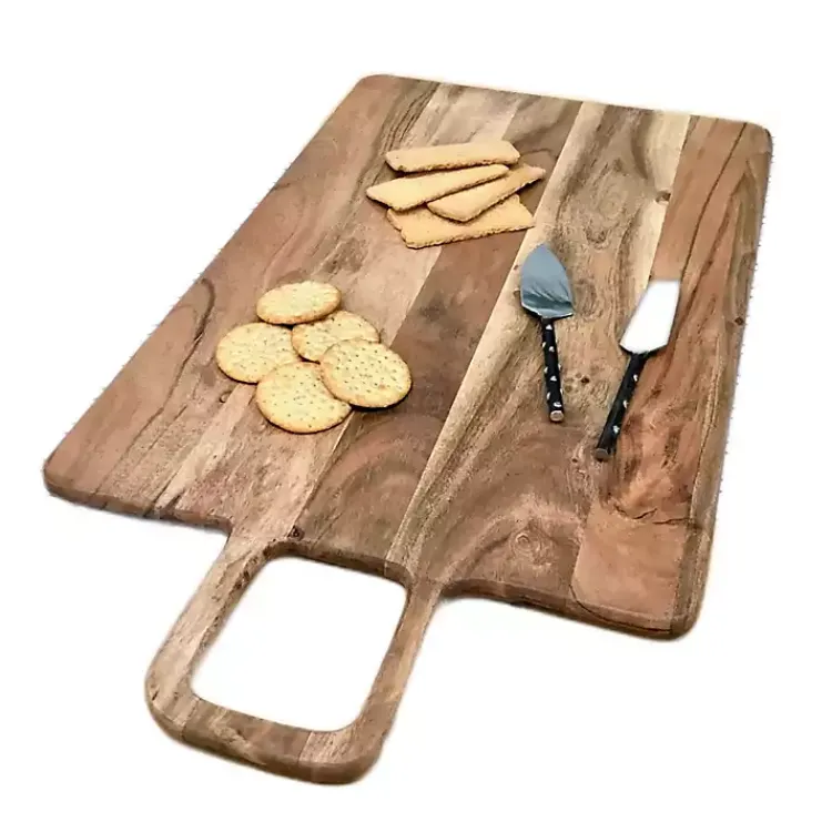 Serving & Entertaining-Kirklands Home Rectangle Acacia Wood Paddle Handle Board Brown