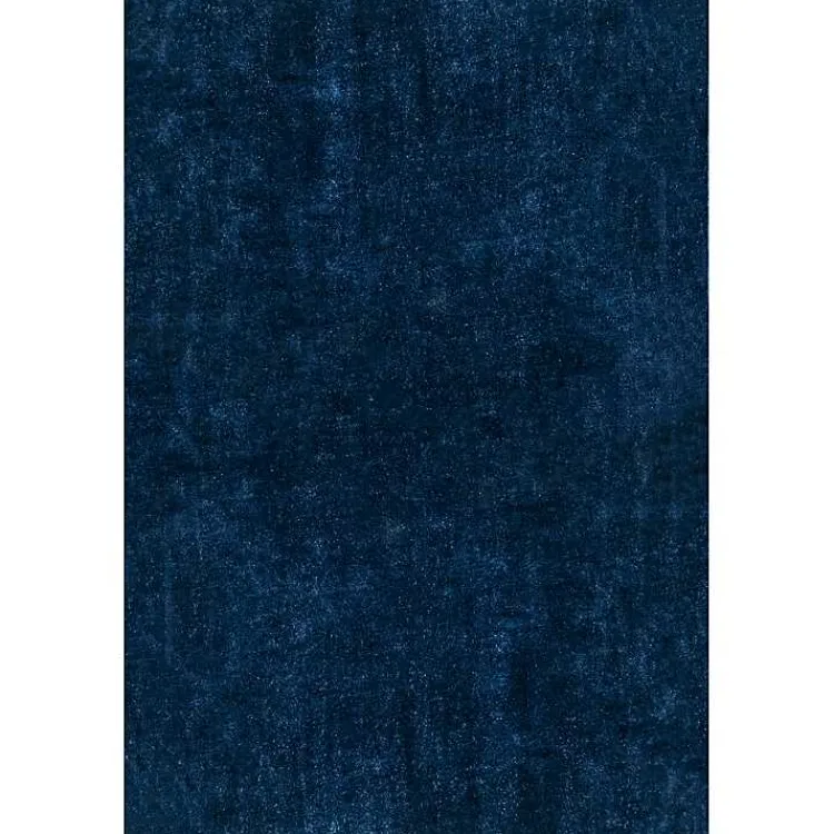 Area Rugs-Kirklands Home Navy Shag Washable Area Rug, 5x8 Blue