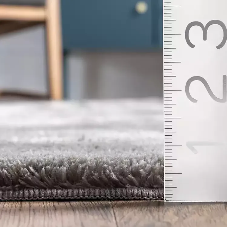 Area Rugs-Kirklands Home Shag Washable Area Rug, 5x8 Gray