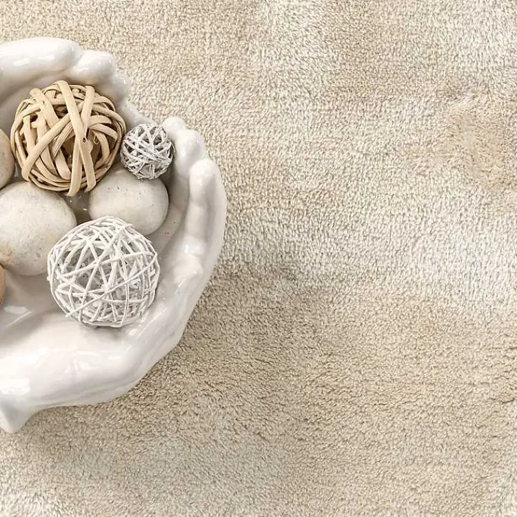 Area Rugs-Kirklands Home Cream Shag Washable Area Rug, 8x10 White