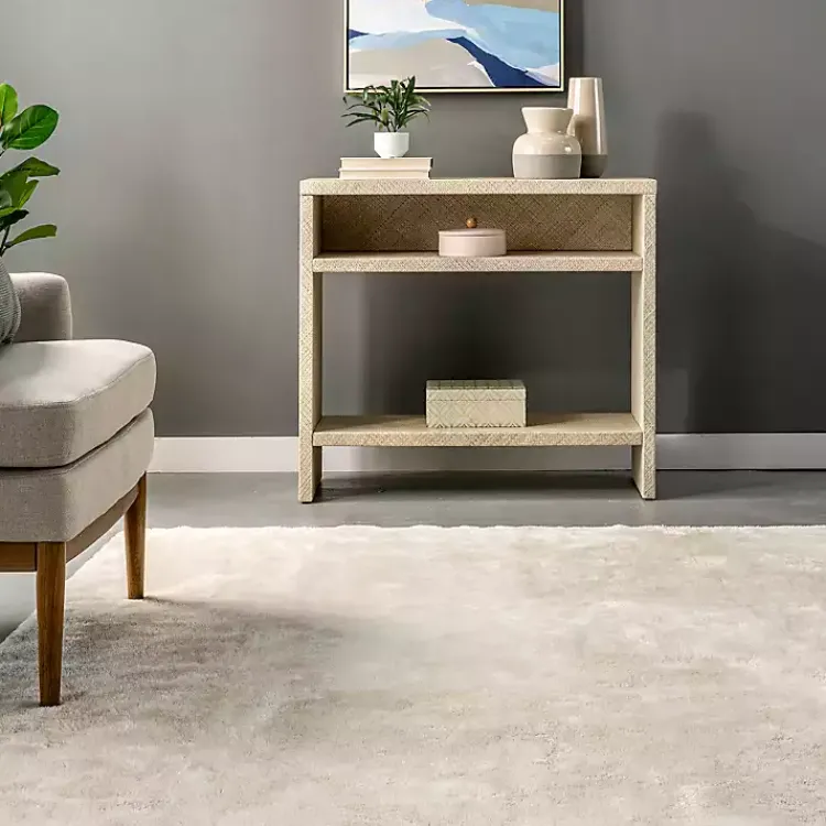 Area Rugs-Kirklands Home Cream Shag Washable Area Rug, 8x10 White