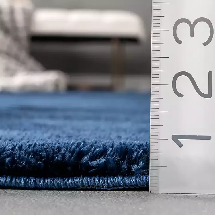 Area Rugs-Kirklands Home Navy Shag Washable Area Rug, 6x9 Blue