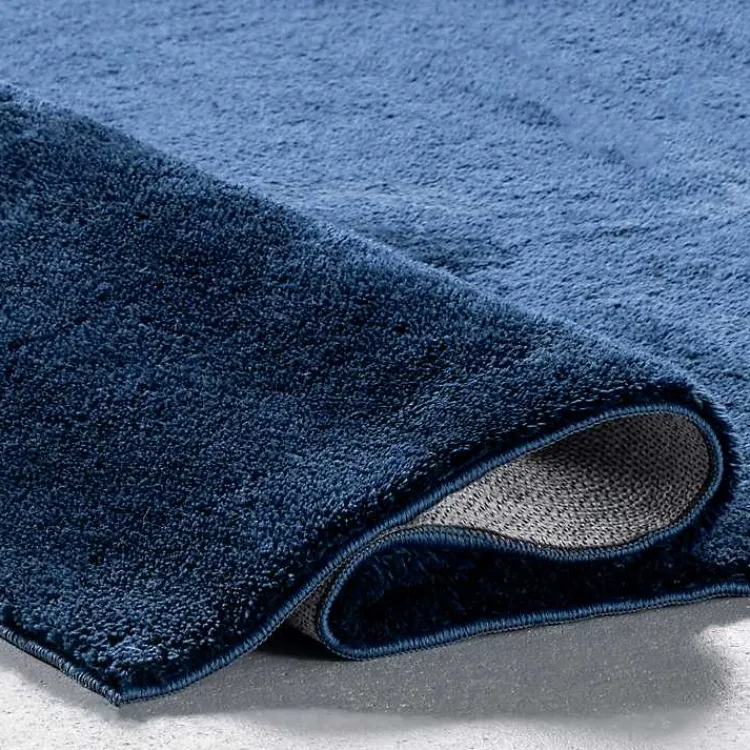 Area Rugs-Kirklands Home Navy Shag Washable Area Rug, 6x9 Blue