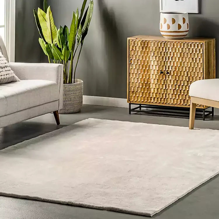 Area Rugs-Kirklands Home Shag Washable Area Rug, 8x10 Ivory