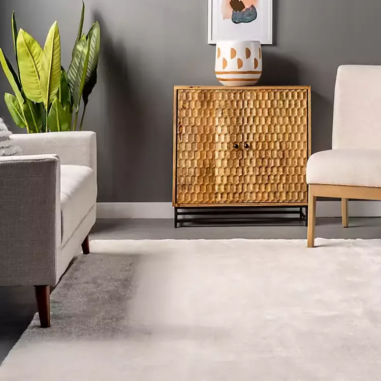 Area Rugs-Kirklands Home Shag Washable Area Rug, 8x10 Ivory