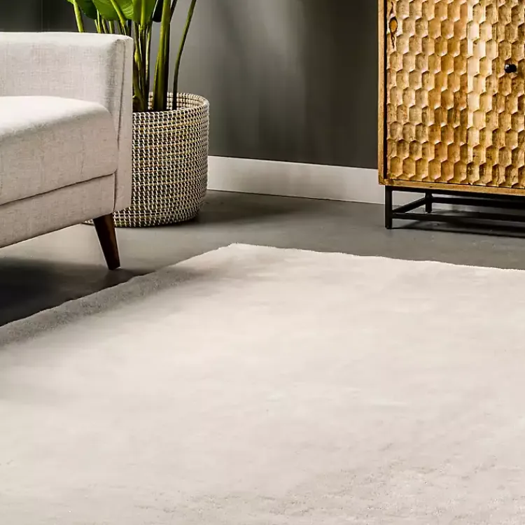 Area Rugs-Kirklands Home Shag Washable Area Rug, 8x10 Ivory