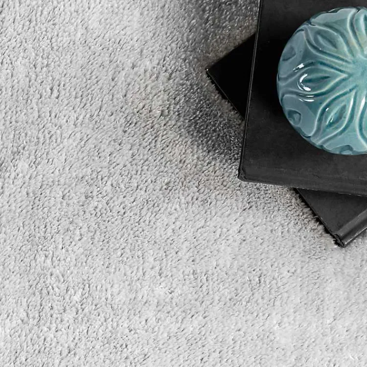 Area Rugs-Kirklands Home Light Gray Shag Washable Area Rug, 5x8