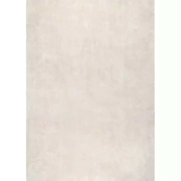 Area Rugs-Kirklands Home Whitlow Cream Shag Washable Area Rug, 5x8 Ivory