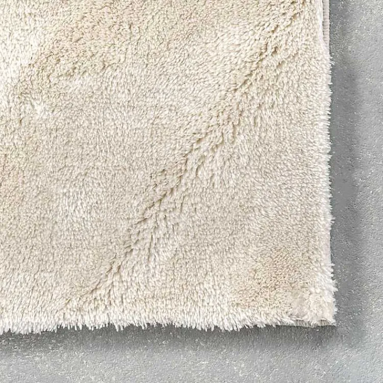 Area Rugs-Kirklands Home Whitlow Cream Shag Washable Area Rug, 5x8 Ivory