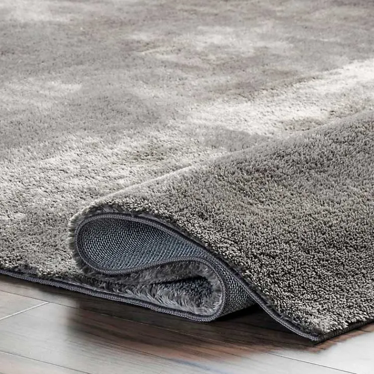 Area Rugs-Kirklands Home Whitlow Charcoal Shag Washable Area Rug, 8x10 Gray