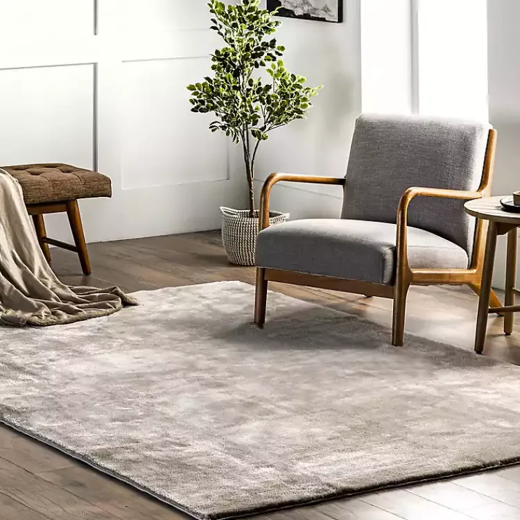 Area Rugs-Kirklands Home Whitlow Shag Washable Area Rug, 6x9 Gray