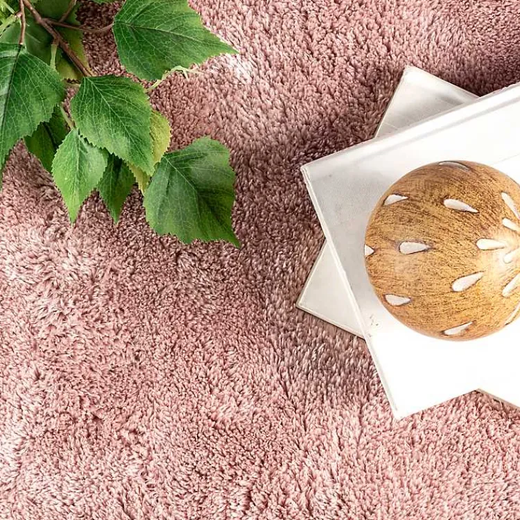 Area Rugs-Kirklands Home Whitlow Shag Washable Area Rug, 6x9 Pink