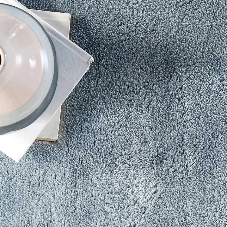 Area Rugs-Kirklands Home Whitlow Shag Washable Area Rug, 6x9 Blue