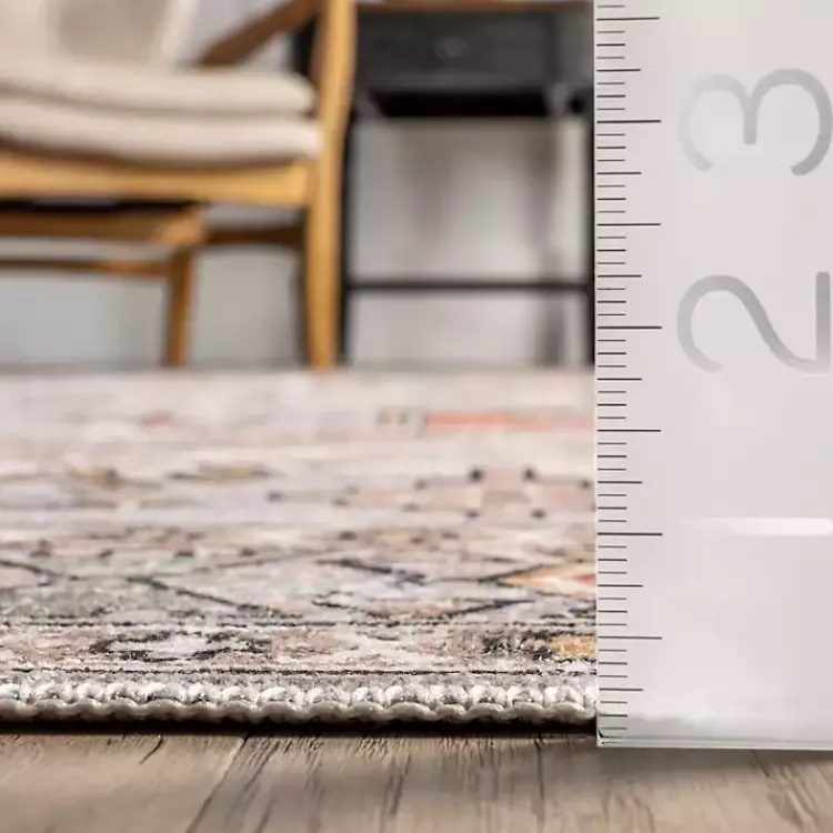 Area Rugs-Kirklands Home Black Tribal Motif Washable Area Rug, 5x8