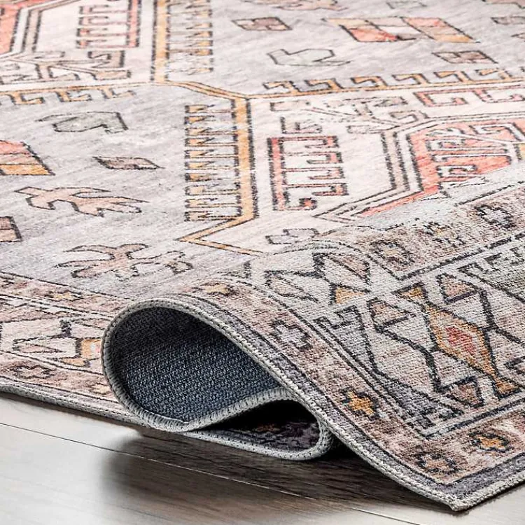 Area Rugs-Kirklands Home Black Tribal Motif Washable Area Rug, 5x8