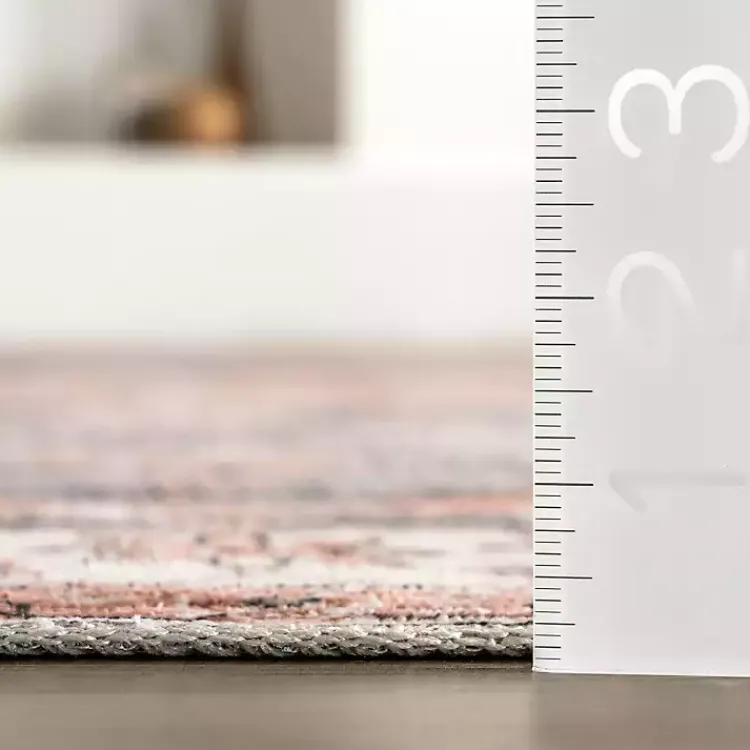 Area Rugs-Kirklands Home Black Vintage Motif Washable Area Rug, 5x8